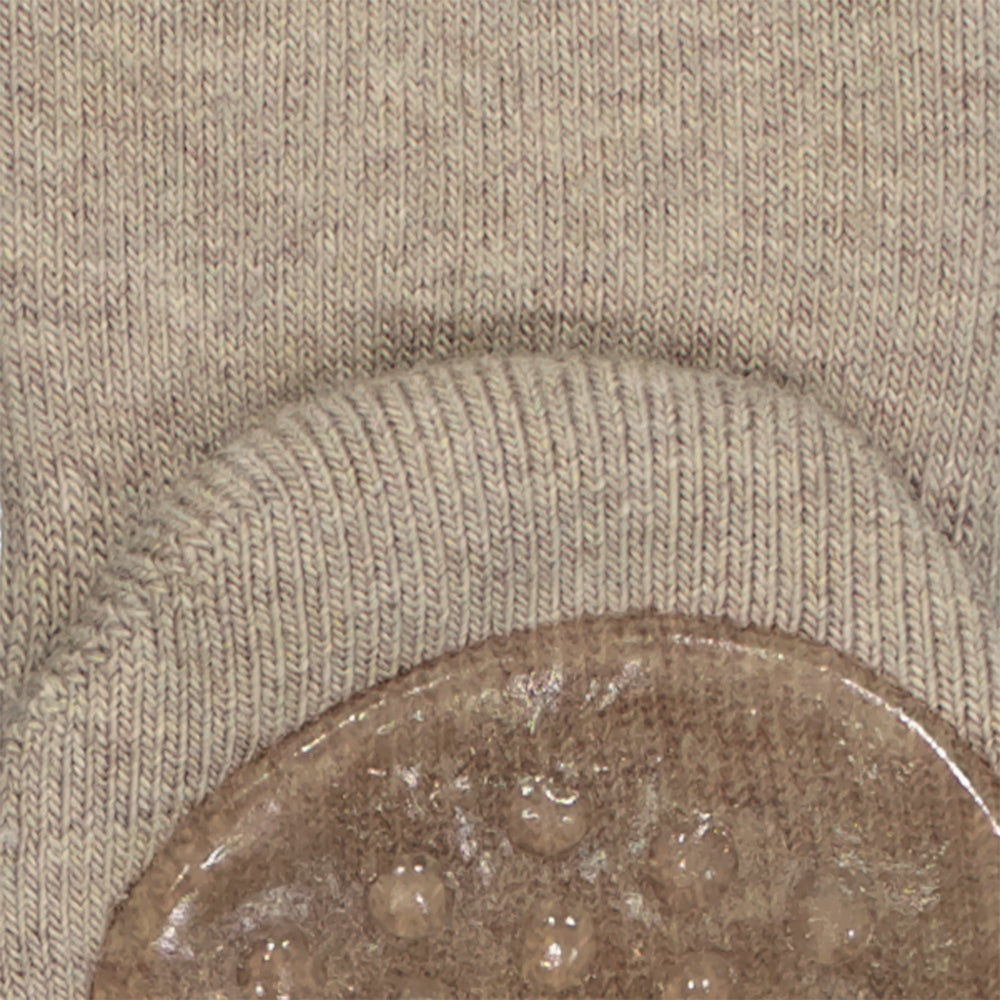 Light brown melange non-slip socken