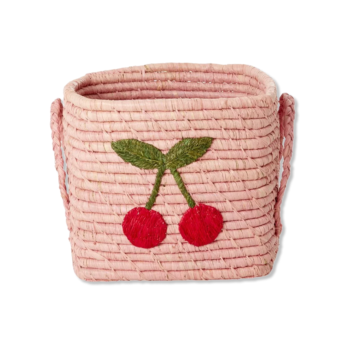 Raffia square Korb