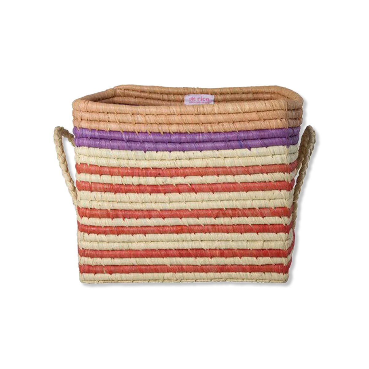Raffia square Korb