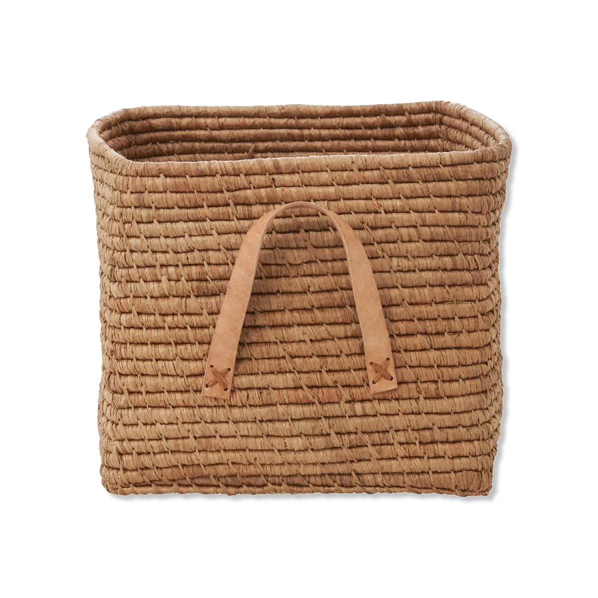 Raffia square Korb