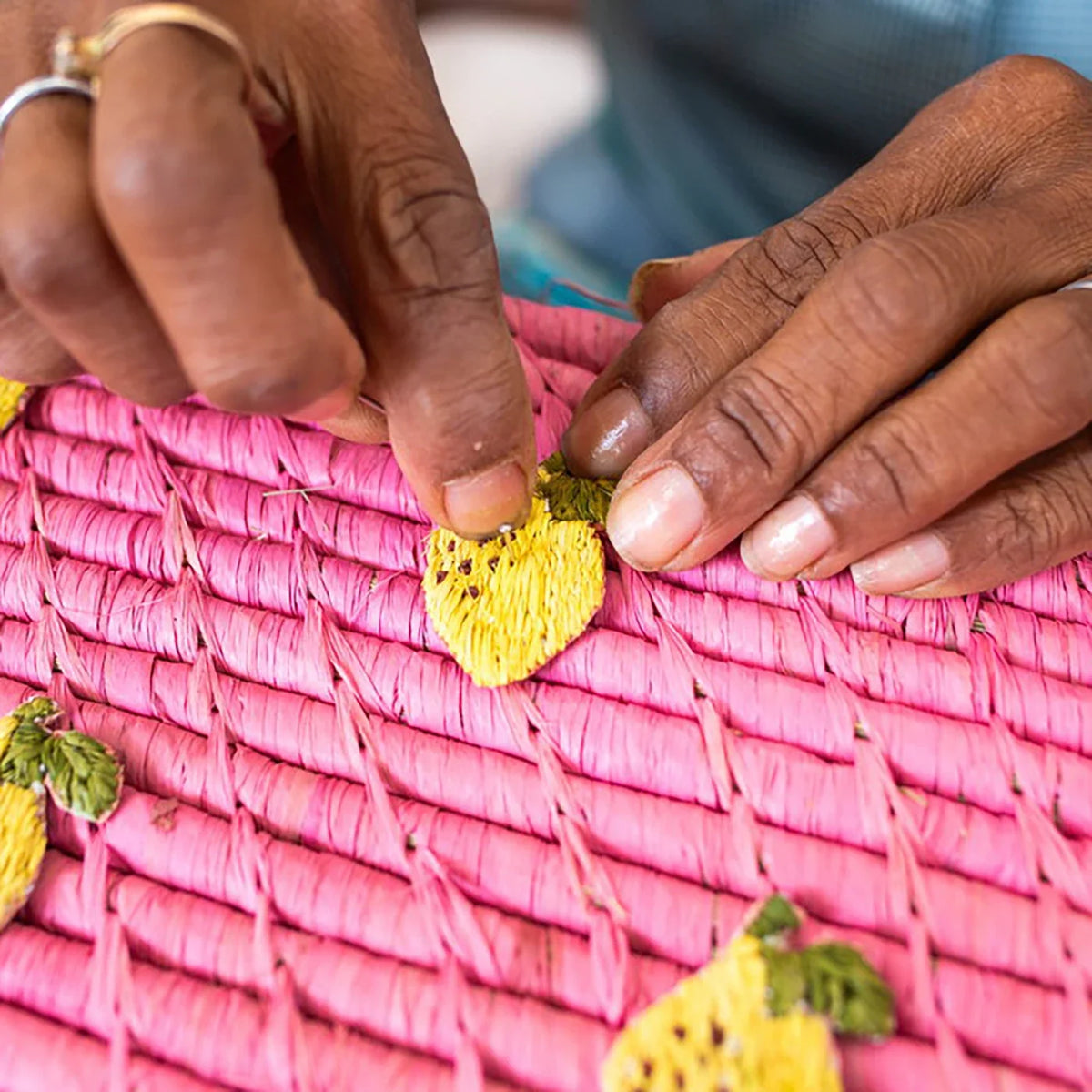 Raffia square Kurv