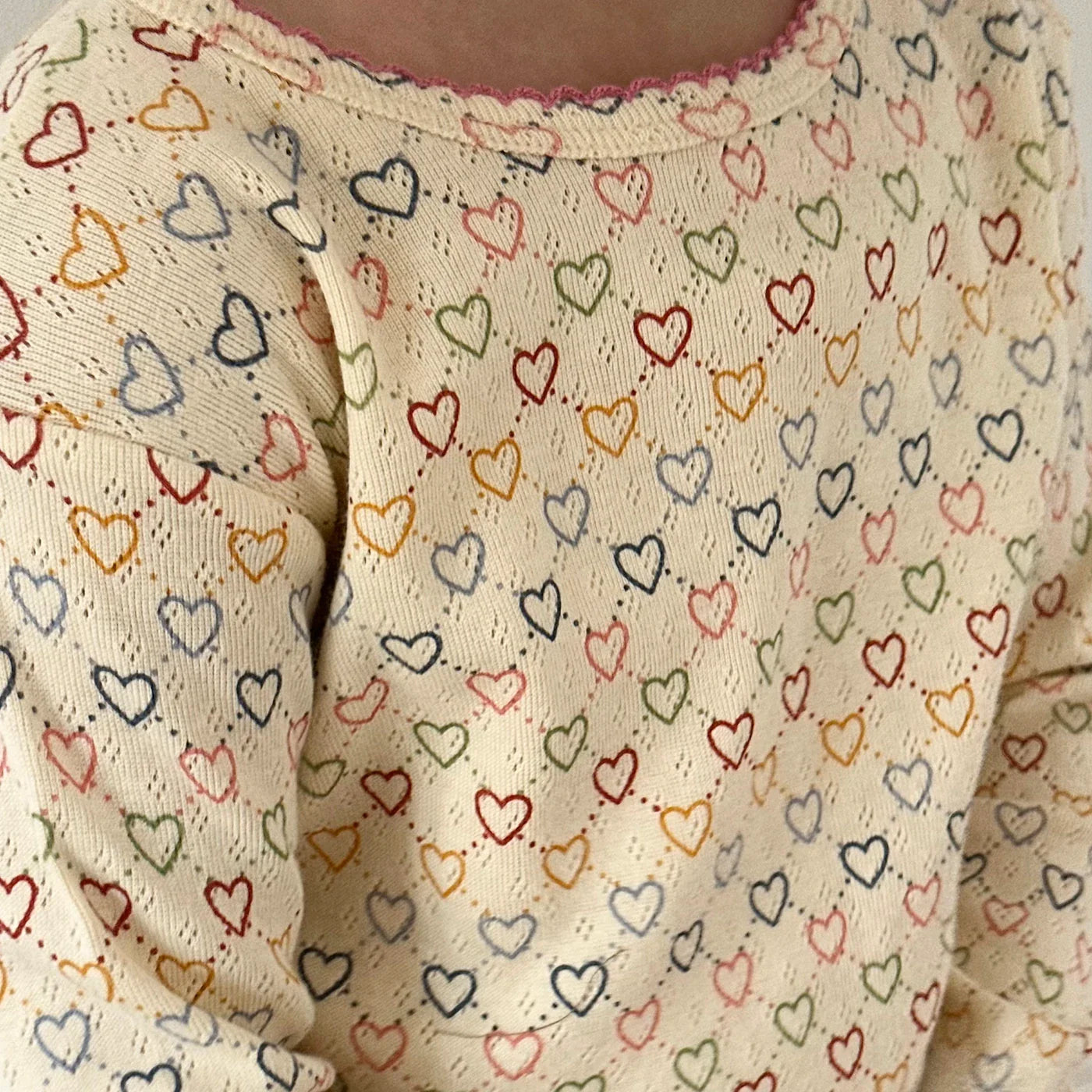 Pointelle hearts langarmshirt