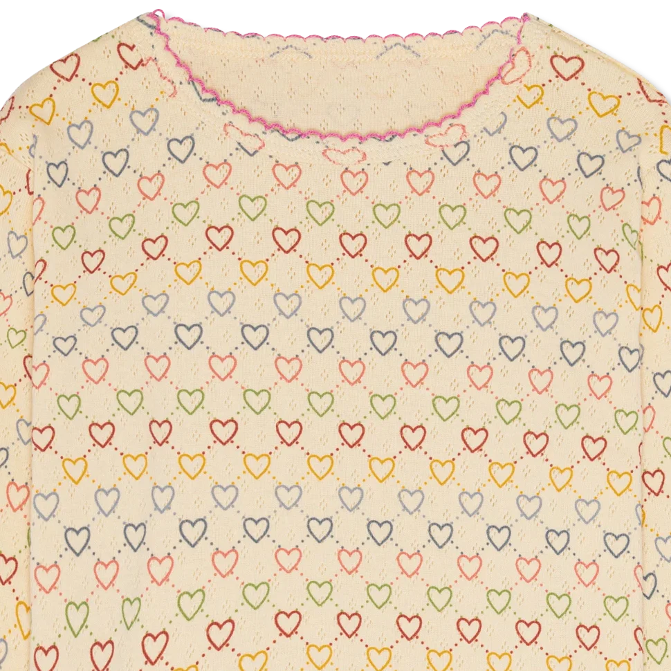 Pointelle hearts langarmshirt