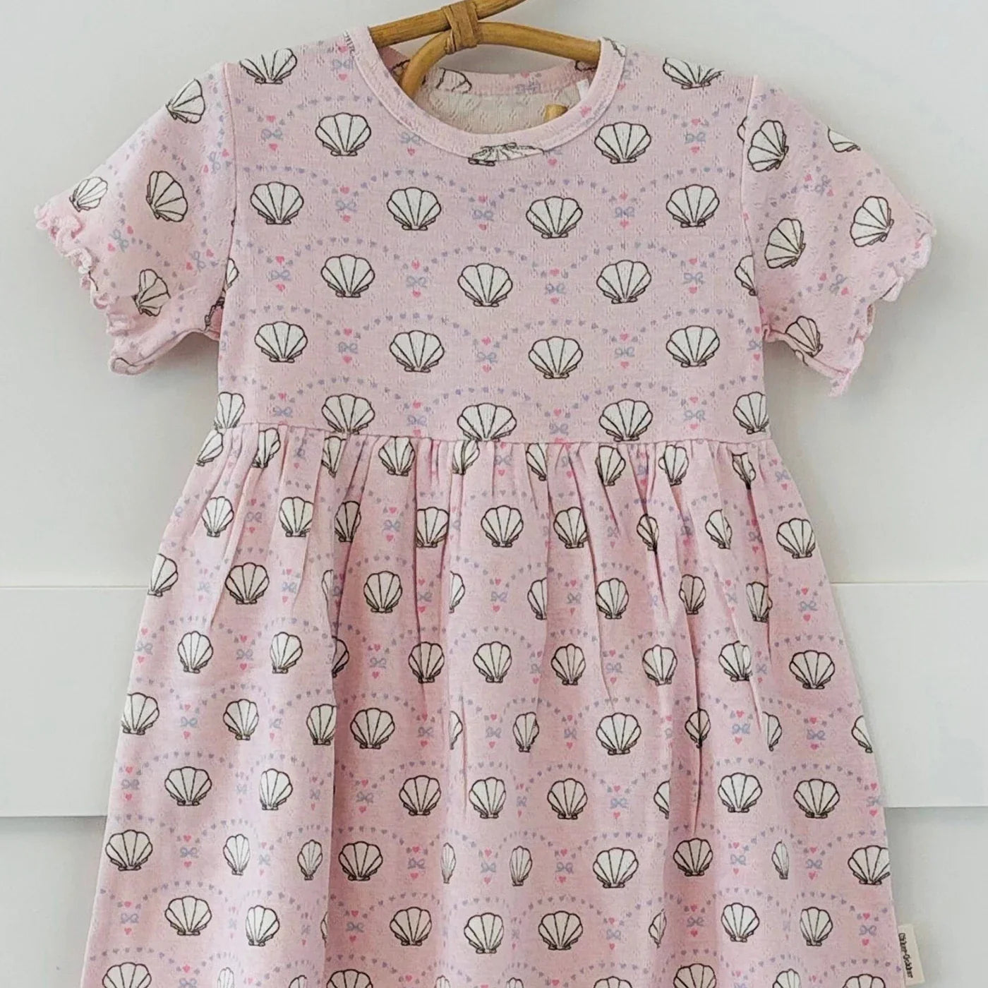 Pointelle bow Kleid