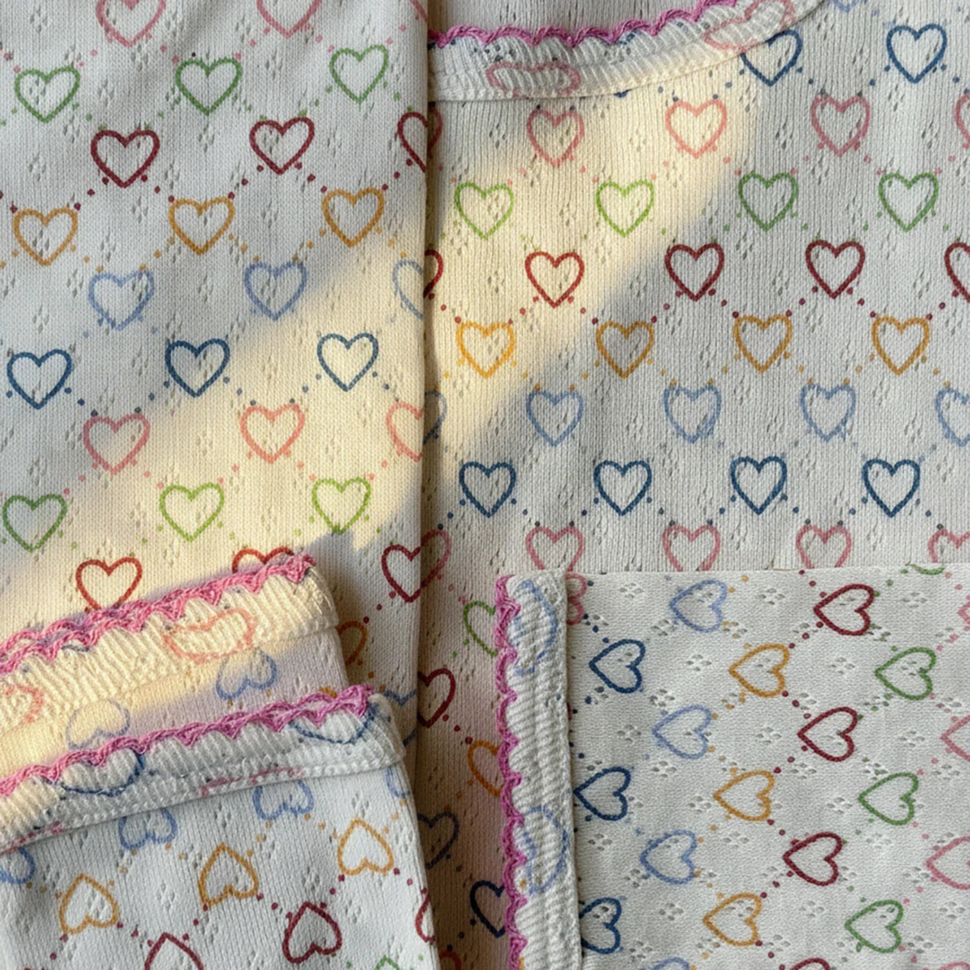 Pointelle hearts langarmshirt