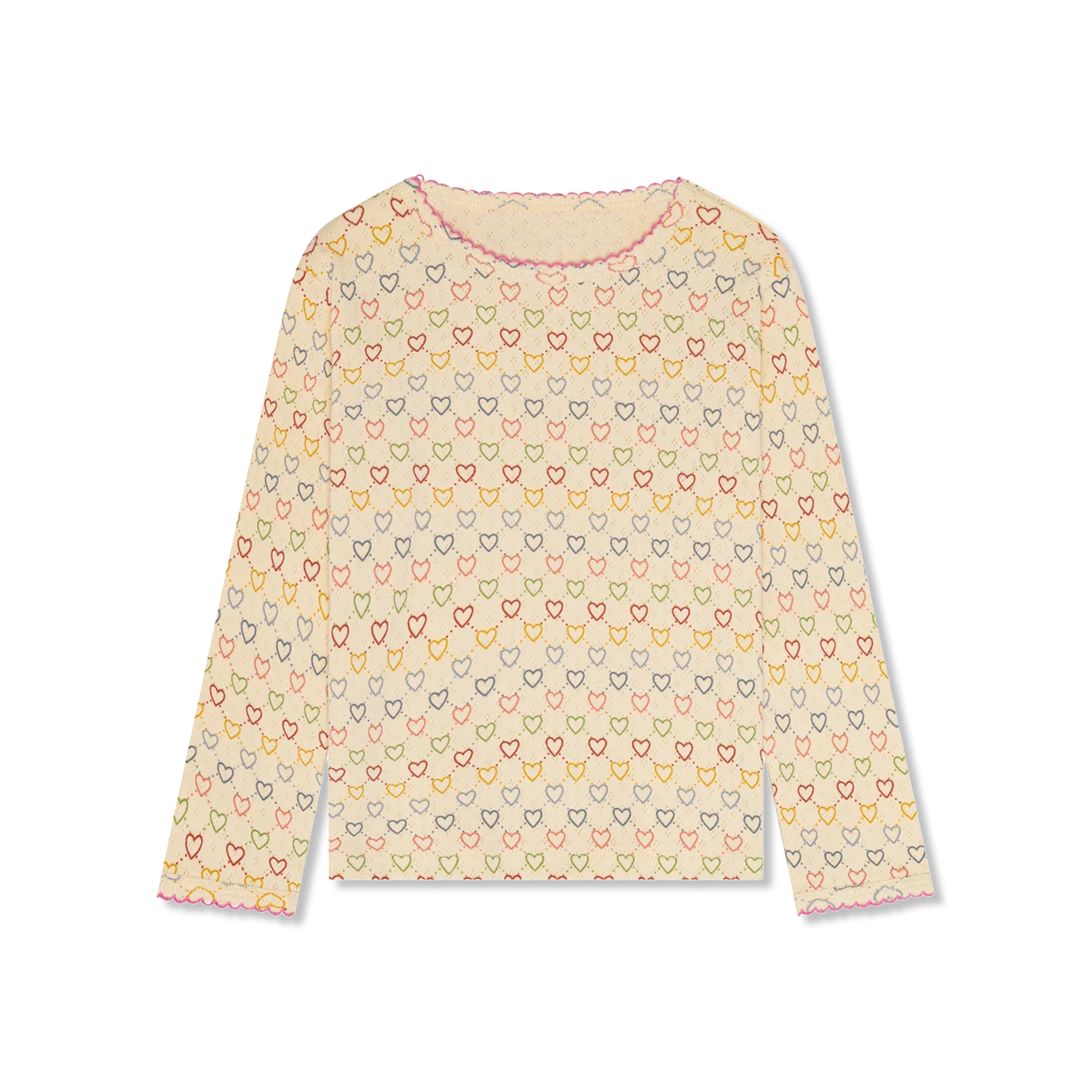 Pointelle hearts langarmshirt